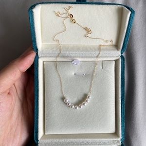 Freshwater pearl necklace 18k gold chain choker